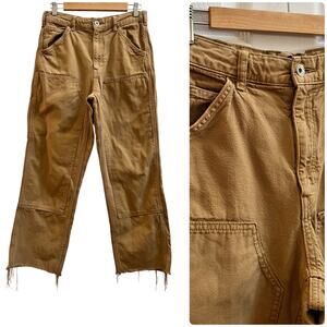 Uniqlo Cotton Twill Raw Hem Inner Drawstring Size Small Pant 25 Inch Inseam